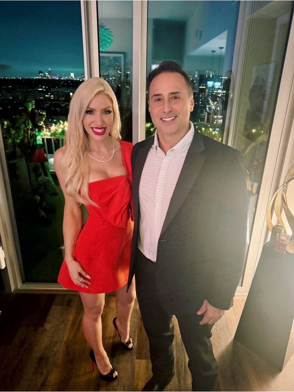 Bardot Red One-Shoulder Mini Dress with Oversized Bow